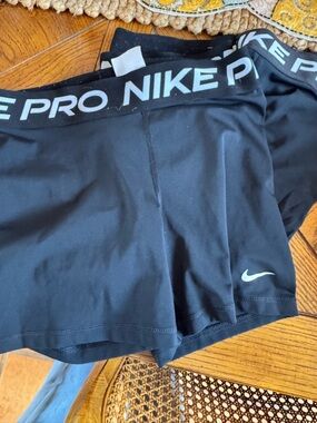 Nike 2 black 1 Red Performance Compression Shorts with White Swoosh Nike Pro